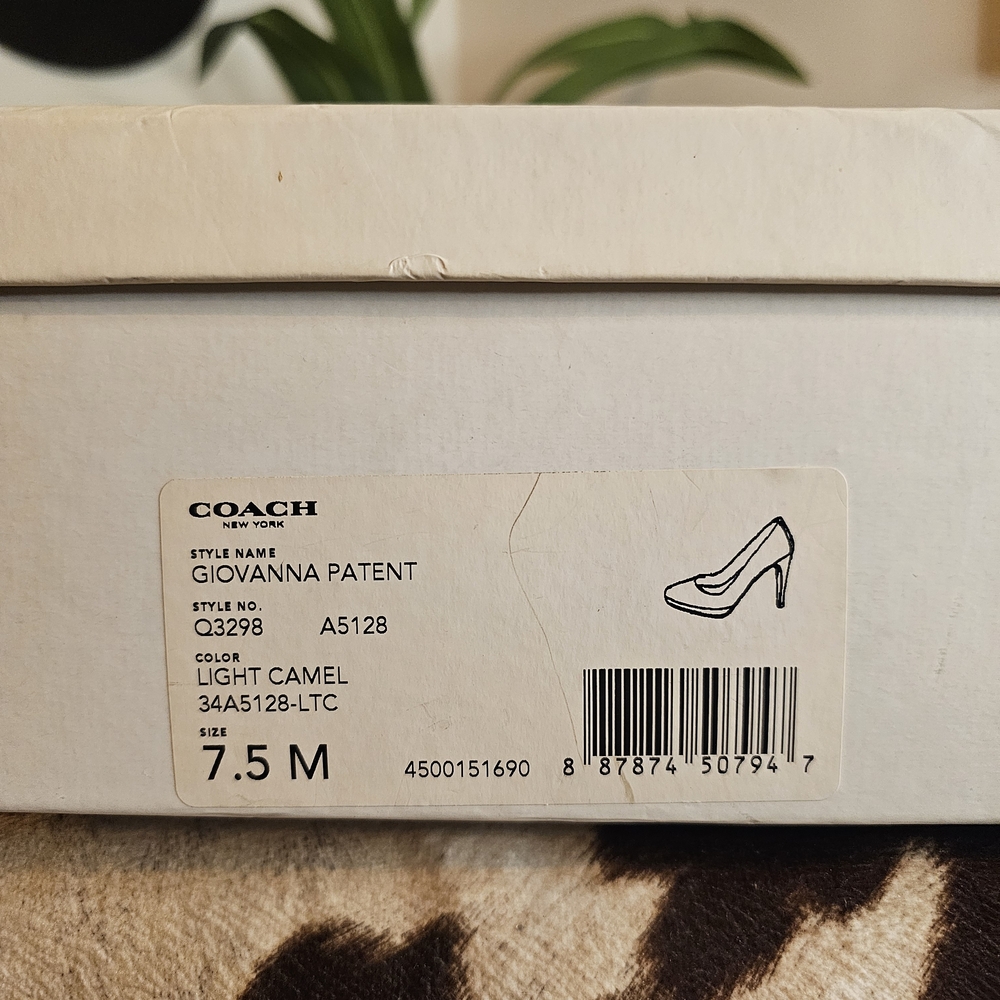 Coach Women's Tan Patent Leather Pumps - Picture 8 of 8